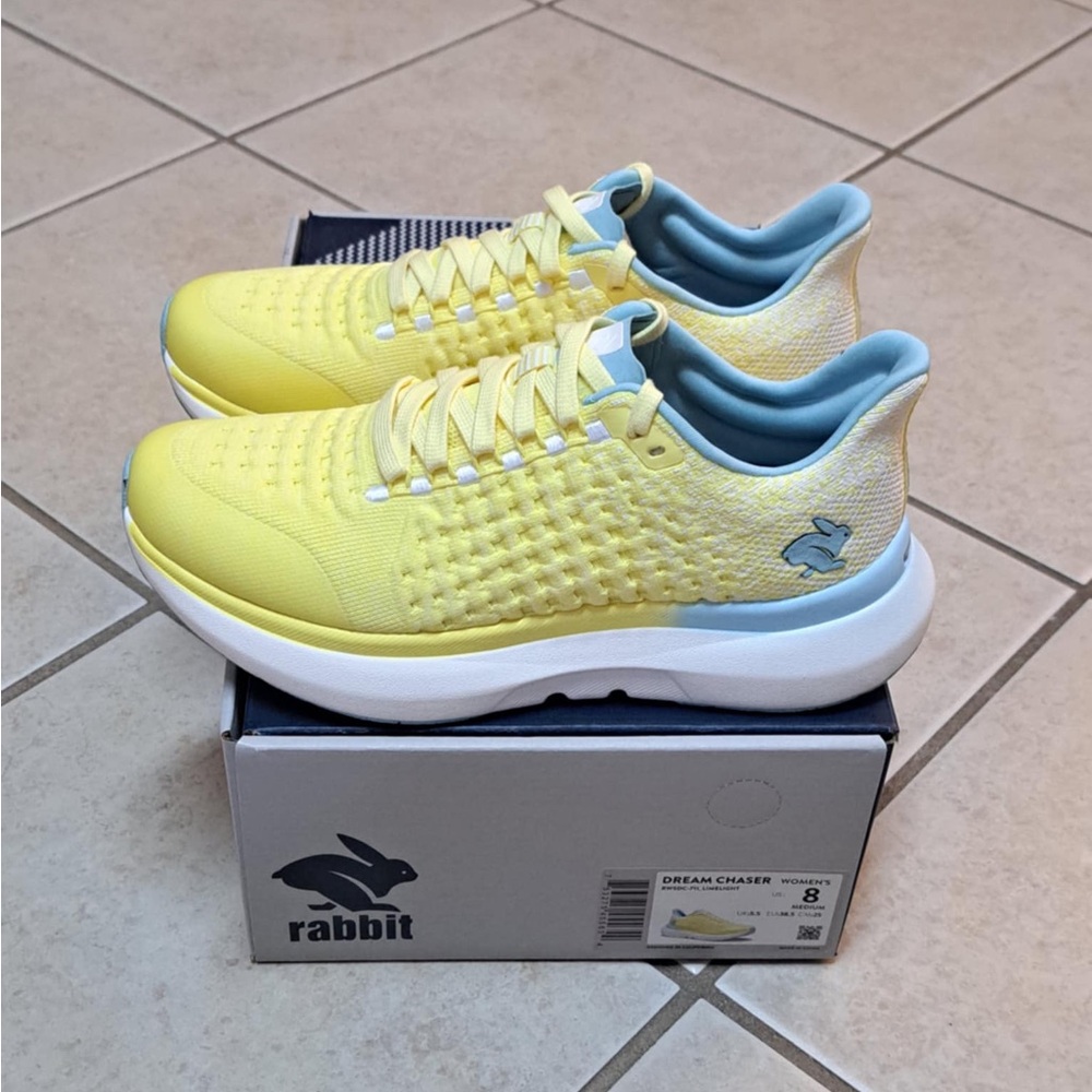 Rabbit "Dream Chaser" running shoes yellow and blue - Wmns sz 8 - Picture 3 of 11